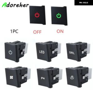 車 DRL パーキング レーダーセンサー LED 電源オンオフファン ステアリングホイール ヒータースイッチ ボタン VW パサート B7 2011-2015