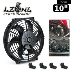 10インチ スリムファン 電動 ラジエーター 冷却 12V 800CFM 8ブレード プッシュ プルタイプ マウント キット 汎用 フィットメント JR-FAN10