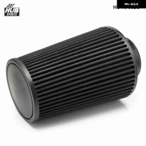 HUBSPORTS 3インチ 汎用 クロームインレット ロングコールドインテーク ラウンドコーン エア フィルター HU-AF002G