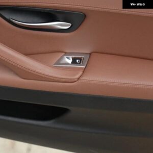 BMW 5シリーズ F10 F11 2214-2017 ABSシルバー車助手席ドアウィンドウリフタースイッチ パネル カバー カーアクセサリー