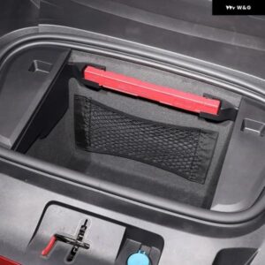 ポルシェ タイカン 2019-2024 ポリエステル ブラック カー トランク 両サイド 収納 メッシュバッグ カーゴ 収納 ネット カーアクセサリー