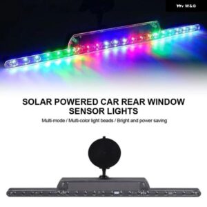 21 LED 車用ソーラーフラッシュライト リアウィンドウセンサーライト 装飾 ハザード灯 自動カラフル 可能ライト