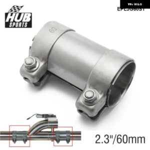 HUBスポーツ - 2.3インチ排気コネクタカプラ304 ステンレス フロントアダプタ パイプ チューブ ジョイナー60MM EPLJG60ST