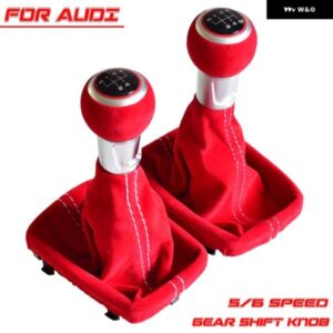 アウディ A3 S3 2001 2002 2003 車 マニュアル 5/6スピード スエードレザー ギア シフト ノブ レバー シフター ゲートル付き レザー ブーツ ケース