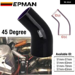 4プライシリコン 45度エルボ リデューサーホース ブラック 51-57/51-63/51-70/57-63MM ホンダ シビック EP-SS45R