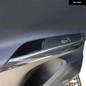 トヨタ ハリアー ヴェンザ XU80 2020 - 23 ドア ウィンドウ アームレスト カバー スイッチ パネル トリム モールディング ガーニッシュ ABS カーボン