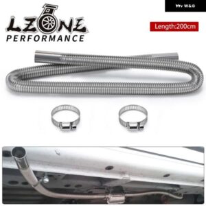 200CM 78インチ 車用エア パーキング ヒーターマフラー クランプ2個付き 燃料タンクマフラーホース チューブ ステンレス ディーゼルヒーター