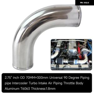 90度 70MM -80MM /2.75-3.15インチ アルミ T6063 インタークーラー吸気ターボ パイプ 配管 チューブ ホース L=300MM 汎用