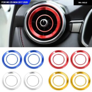 4個 車用エア アウトレット カバー 内装パーツ サークルモールディング クローム AC フレーム トリム 装飾 アクセサリー 自動車 MG ZS MG6 17-20