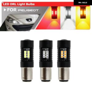 2X CANBUS P21/5W LEDカー 1157 BAY15D プロジェクターライト プジョー 408 308 3008 RCZ LED DRL デイタイム ランニングランプ