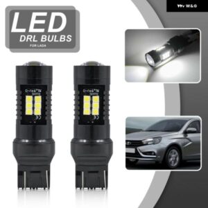 2X T20 7443 W3X16Q W21/5W 7443LL LADA KALINA GRANTA VESTA DRL LED 交換用 電球 CANBUS オートランプ デイライト