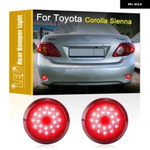 2個 LED テールライト リア バンパー ランプ アセンブリ レッド ランニング ブレーキライト トヨタ カローラ 2007-2010 シエナ 2011-2016