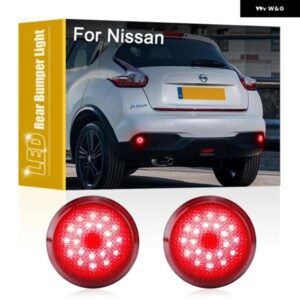 2個 LED テールライト リア バンパー ランプ アセンブリ レッド ランニング ブレーキライト 日産 キャシュカイ デュアリス ジューク エクストレイル