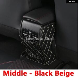車用リアキック防止 パッド リアカバー バック アームレスト マット トヨタ カローラ 2019-22 カーアクセサリー - Black Beige 1pcs