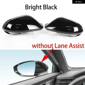 カーボンルック ブラック リアビュー サイドミラー カバー キャップ 2個 アウディ A6 S6 RS6 C7 C7.5 2011-2018 - 1 pair black