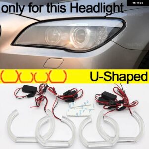 新型CS CSL スタイル レモンイエローエンジェルアイ BMW 7シリーズ F01 F02 F03 F04 730D 740D 740I 750I 760I DRL LED デイタイム ランニングライト - U Shaped Pre-LCI