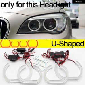 新型CS CSL スタイル レモンイエローエンジェルアイ BMW 7シリーズ F01 F02 F03 F04 730D 740D 740I 750I 760I DRL LED デイタイム ランニングライト - U Shaped LCI