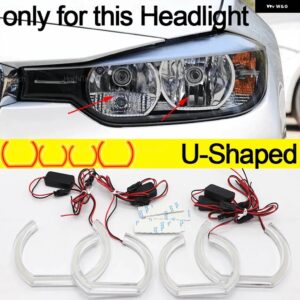 CS CSL スタイル レモンイエローエンジェルアイ BMW 3シリーズF30 F31 F34 2012-2016 DRL LED デイタイム ランニングライト カー スタイリング - U Shaped Halogen