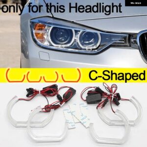 CS CSL スタイル レモンイエローエンジェルアイ BMW 3シリーズF30 F31 F34 2012-2016 DRL LED デイタイム ランニングライト カー スタイリング - C Shaped Xenon