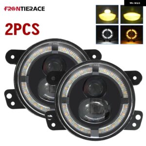 4インチ ジープ イエロー ホワイト オフロード フォグランプ フォグライト 200W ホワイト アンバー ハローリング DRL ジープ ラングラー JK LED - 2pc B