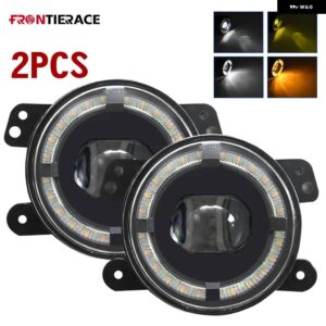 4インチ ジープ イエロー ホワイト オフロード フォグランプ フォグライト 200W ホワイト アンバー ハローリング DRL ジープ ラングラー JK LED - 2pc A