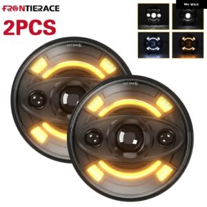 7インチ LED レンジャー スマイリーフェイス ライトハウス プロジェクターパターン ヘッドライト VW 新型ポロ 2023 オートマチック ライトハウス 4X4 ラング - 2pc