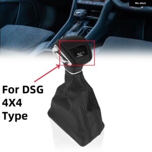 シュコダ KAROQ/KODIAQ DSG 2018-24 カーアクセサリー自動ギアスティック シフト ノブ + PU レザー ブーツ - For DSG 4X4 type