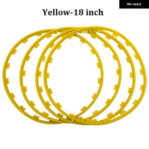 テスラ モデル3 Y S X 2017-2023 汎用 カー 4個 ホイールリム エッジ プロテクター リング タイヤガードストリップ BMW VW ベンツ アウディ ヒュンダ - Yellow-18 inch