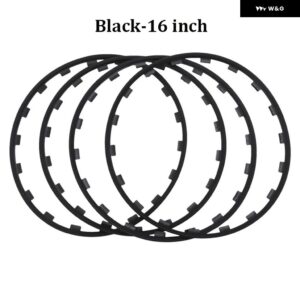 テスラ モデル3 Y S X 2017-2023 汎用 カー 4個 ホイールリム エッジ プロテクター リング タイヤガードストリップ BMW VW ベンツ アウディ ヒュンダ - Black-16 inch