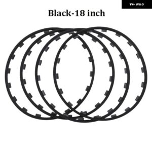 テスラ モデル3 Y S X 2017-2023 汎用 カー 4個 ホイールリム エッジ プロテクター リング タイヤガードストリップ BMW VW ベンツ アウディ ヒュンダ - Black-18 inch