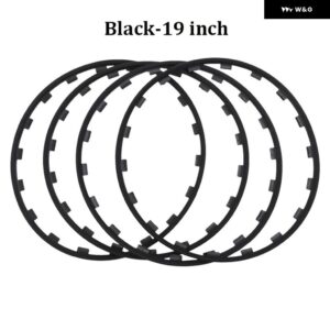 テスラ モデル3 Y S X 2017-2023 汎用 カー 4個 ホイールリム エッジ プロテクター リング タイヤガードストリップ BMW VW ベンツ アウディ ヒュンダ - Black-19 inch
