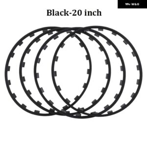 テスラ モデル3 Y S X 2017-2023 汎用 カー 4個 ホイールリム エッジ プロテクター リング タイヤガードストリップ BMW VW ベンツ アウディ ヒュンダ - Black-20 inch