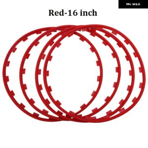テスラ モデル3 Y S X 2017-2023 汎用 カー 4個 ホイールリム エッジ プロテクター リング タイヤガードストリップ BMW VW ベンツ アウディ ヒュンダ - Red-16 inch