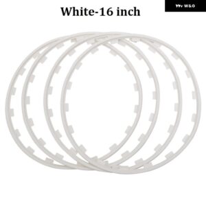 テスラ モデル3 Y S X 2017-2023 汎用 カー 4個 ホイールリム エッジ プロテクター リング タイヤガードストリップ BMW VW ベンツ アウディ ヒュンダ - White-16 inch