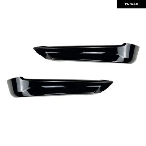 車用フロント バンパー サイドスプリッター カバー リップ エアベント スポイラー BMW 3シリーズ E90 E91 320I 330I 2005 - 2008 セダン ベースモデル - Glossy Black