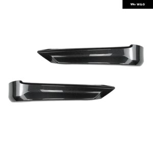 車用フロント バンパー サイドスプリッター カバー リップ エアベント スポイラー BMW 3シリーズ E90 E91 320I 330I 2005 - 2008 セダン ベースモデル - Carbon Fiber Look