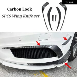 フロント カナード チューニング メルセデス ベンツ A クラス W176 2013-2015 AMG プレスポーツエディション フロント バンパー サイドスポイラー - 6pcs-A Set2