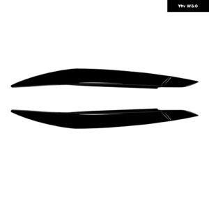 2個 ヘッドライト アイブロウアイリッドカバー トリム BMW X6 E71 E72 2008-2014 3D ステッカー 車用アイリッド ABS樹脂 - Glossy Black