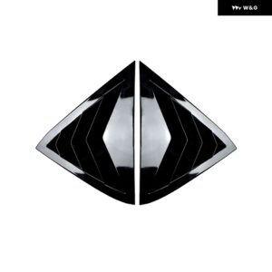 フォード フィエスタ MK7 7.5 2008-2017 車用 リアウィンドウ サイドルーバー シャッター トリム カバー カーボンルック/ フロントガラス シェード - black