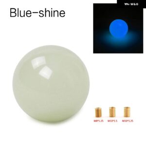 汎用 カー用 グリーン/ブルー/レッド 暗闇で光る シフト ノブ マニュアル /オートマチック ショートスローギア シフター アダプター 付き - blue