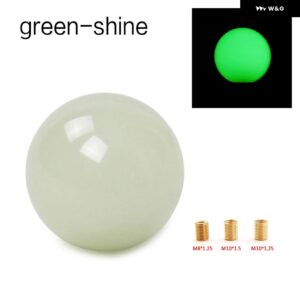 汎用 カー用 グリーン/ブルー/レッド 暗闇で光る シフト ノブ マニュアル /オートマチック ショートスローギア シフター アダプター 付き - Green