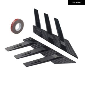 汎用 リアウィンドウサイドスポイラー 装飾 ステッカー 光沢 ブラック/カーボンソフト プラスチック リア フロントガラス ステッカー - Glossy black