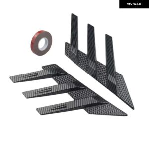 汎用 リアウィンドウサイドスポイラー 装飾 ステッカー 光沢 ブラック/カーボンソフト プラスチック リア フロントガラス ステッカー - Carbon fiber pattern