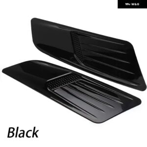 汎用 カーボン/ブラック車 装飾 セルエアフローインテークフードスクープ ボンネット ベントカバー ステッカー 装飾 スタイリング - black 31cm