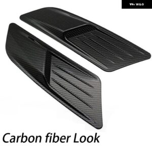 汎用 カーボン/ブラック車 装飾 セルエアフローインテークフードスクープ ボンネット ベントカバー ステッカー 装飾 スタイリング - carbon look 31cm