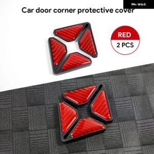 汎用 2ピース車ドアコーナーカバー バンパー BMW クラッシュ ステッカー プロテクター ソフトカーボンPVC傷防止 クラッシュ - red