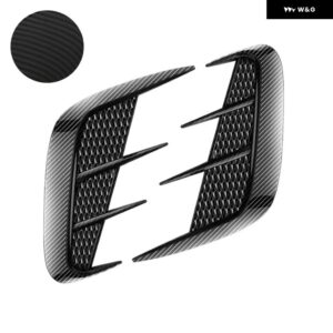 多目的カーボン車用サメえら模造通気口 サイドエアインレット フードデコレーション 車両エア アウトレット 車体 ステッカー ペア - pair caron fiber