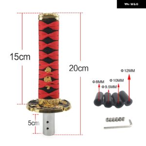 汎用 サムライソード シフト ノブ 200MM / 260MM サムライナイフ シフト ノブ アダプター 付き - 20cm red