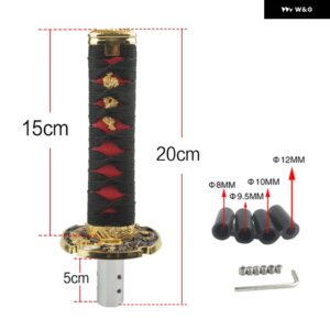 汎用 サムライソード シフト ノブ 200MM / 260MM サムライナイフ シフト ノブ アダプター 付き - 20cm black