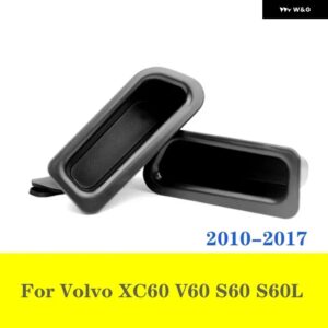 収納 ボックス ドアハンドル アームレスト ボックス ボルボ S60 V60 XC60 2010-2017 ベージュブラック フロントドア+バックドア 仕上げ ボックス - Front Door